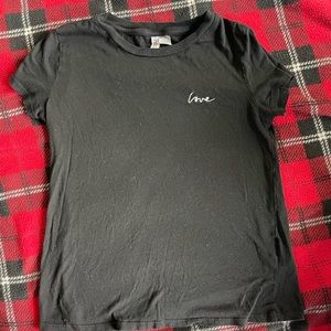 H & M shirt with “love”